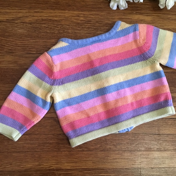 SOLD Talbots Kids rainbow stripe sweater 12 mo - Picture 3 of 6